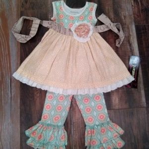 New mustard pie sweet pea dress set 12m